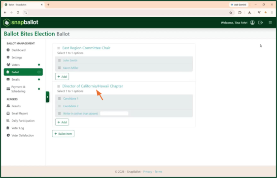 Creating the first of two separate filters for an OR condition — State = California.